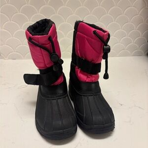 Pink and Black Winter Boots